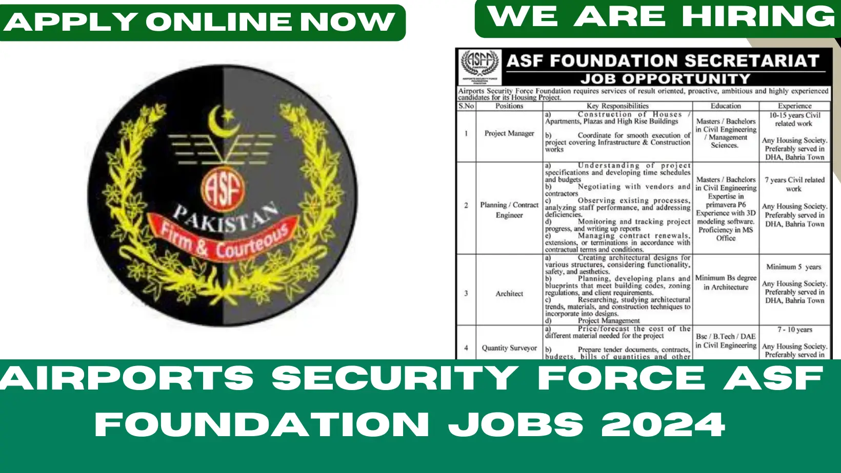 AIRPORTS SECURITY FORCE ASF FOUNDATION JOBS